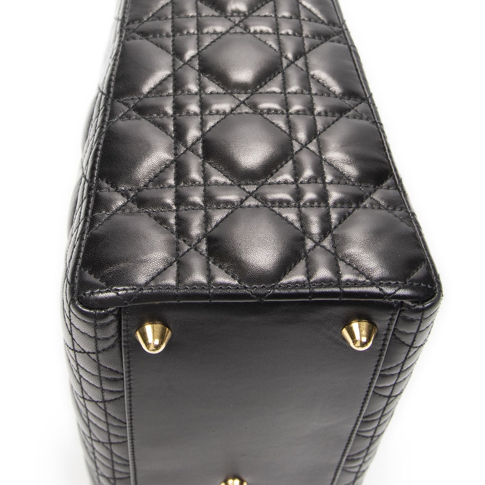 Dior Large Lady Dior Zip Black Canada Lambskin Leather Handbag