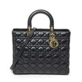 Dior Large Lady Dior Zip Black Canada Lambskin Leather Handbag