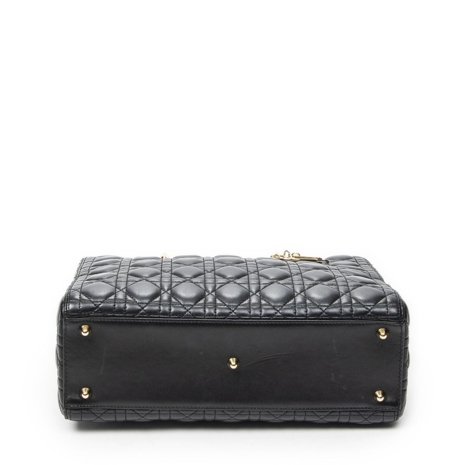 Dior Large Lady Dior Zip Black Canada Lambskin Leather Handbag