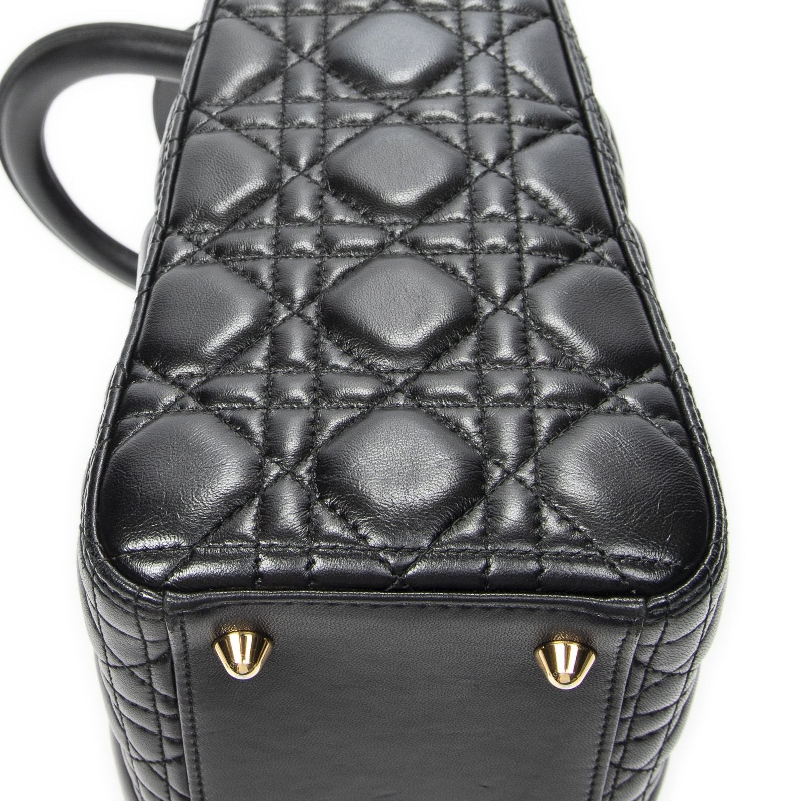 Dior Large Lady Dior Zip Black Canada Lambskin Leather Handbag