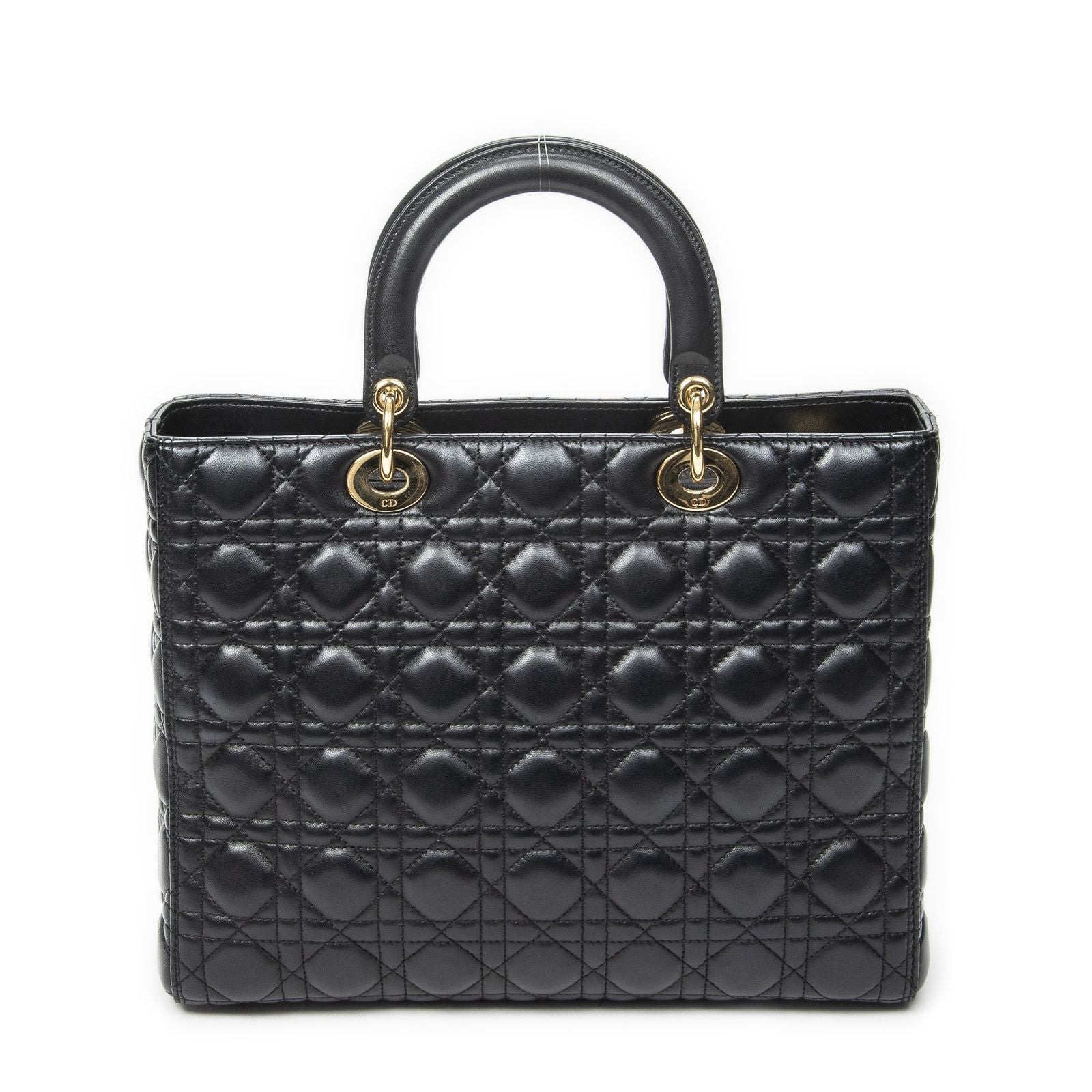Dior Large Lady Dior Zip Black Canada Lambskin Leather Handbag