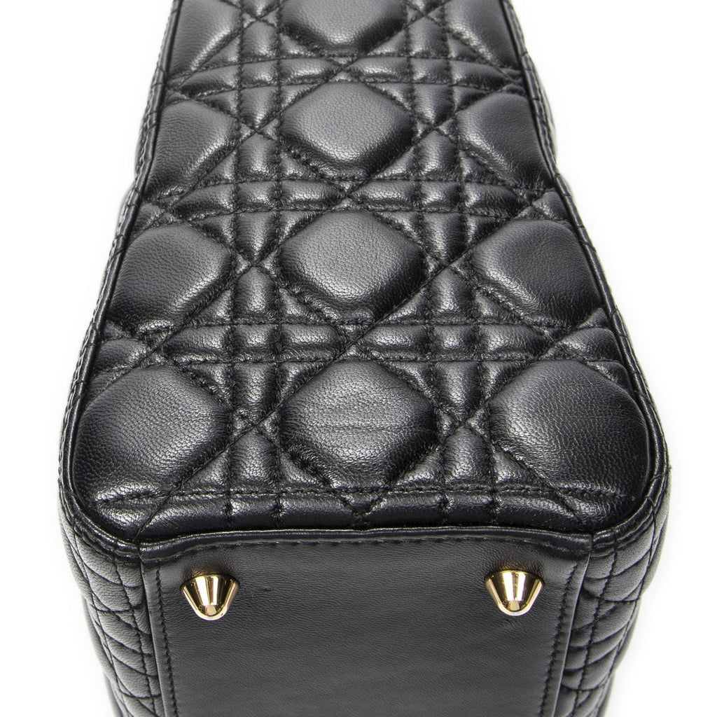 Dior Large Lady Dior Zip Black Canada Lambskin Leather Handbag
