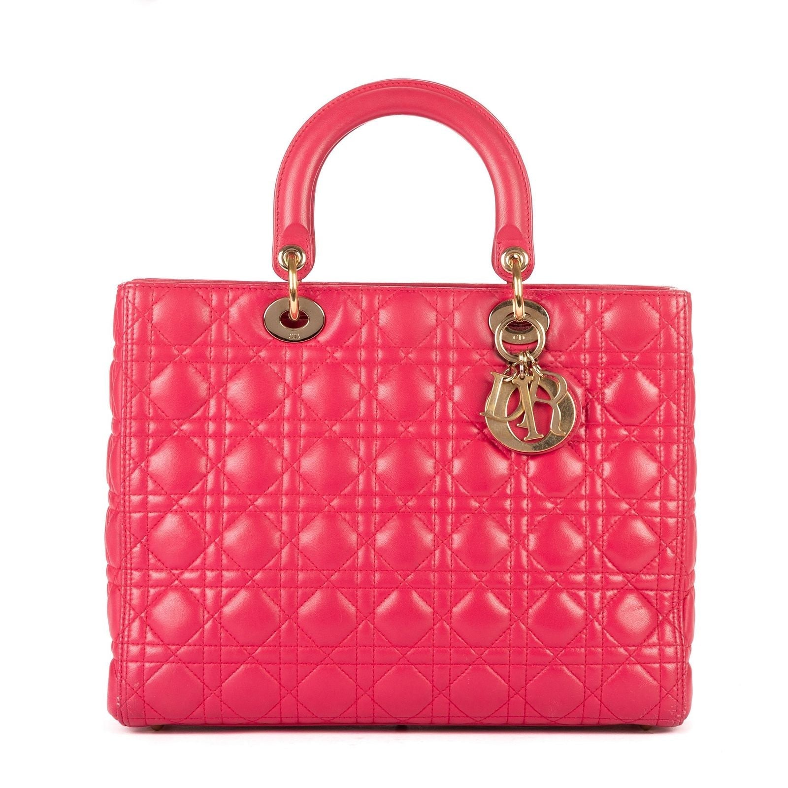 Dior Lady Dior Pink Cannage Leather Handbag