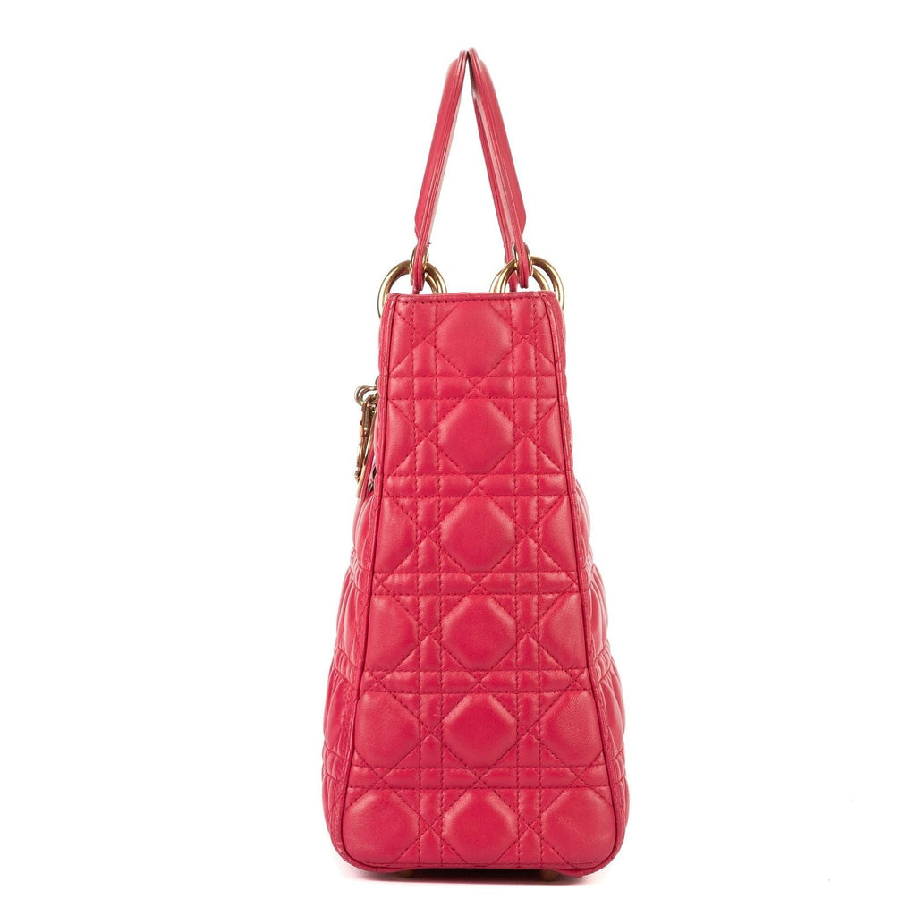 Dior Lady Dior Pink Cannage Leather Handbag