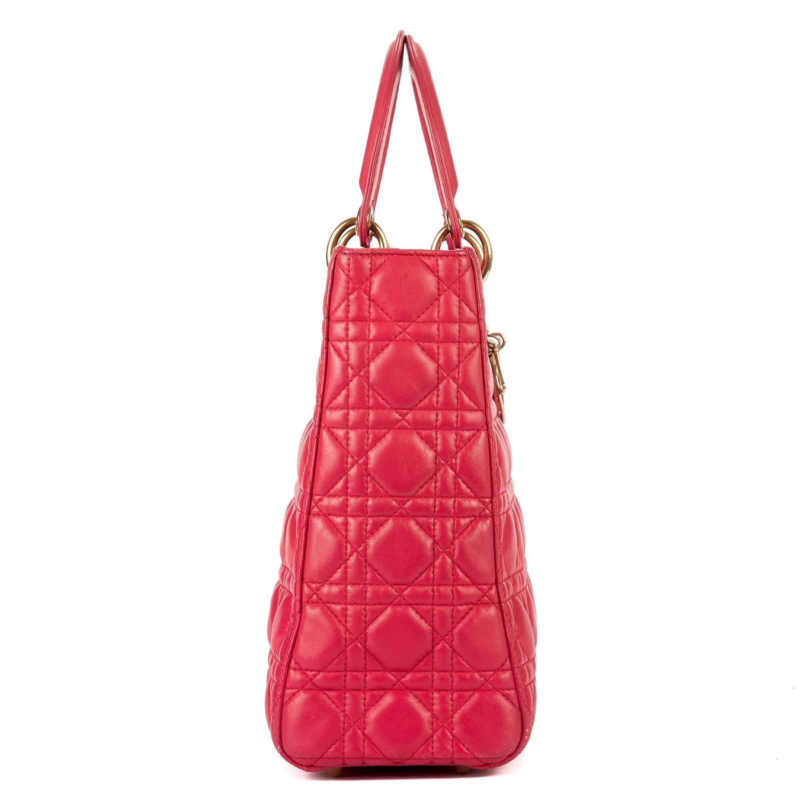 Dior Lady Dior Pink Cannage Leather Handbag