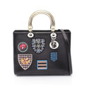 Dior Handbag Lady Dior Large Patch 2-Way Black Multi Leather Lady Dior Tote