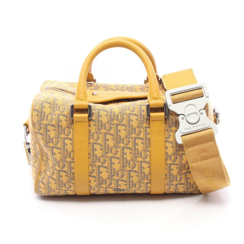 Dior Handbag Rango 26 Oblique 2-Way Yellow Canvas Leather