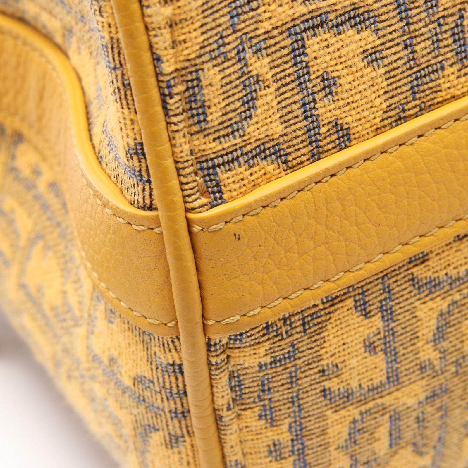 Dior Handbag Rango 26 Oblique 2-Way Yellow Canvas Leather