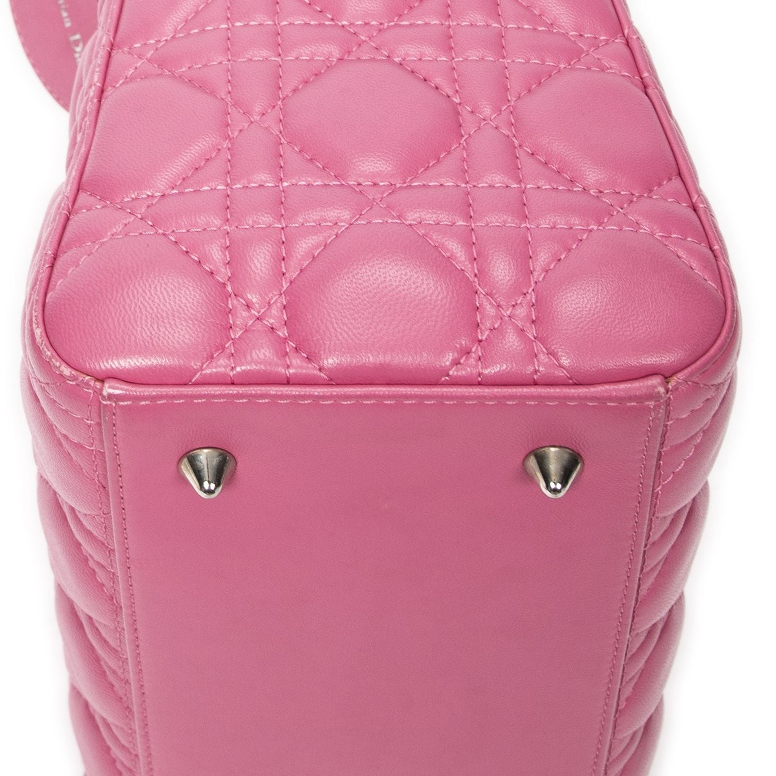 Dior Lady Dior Zip Pink Kanji Lambskin Leather Handbag