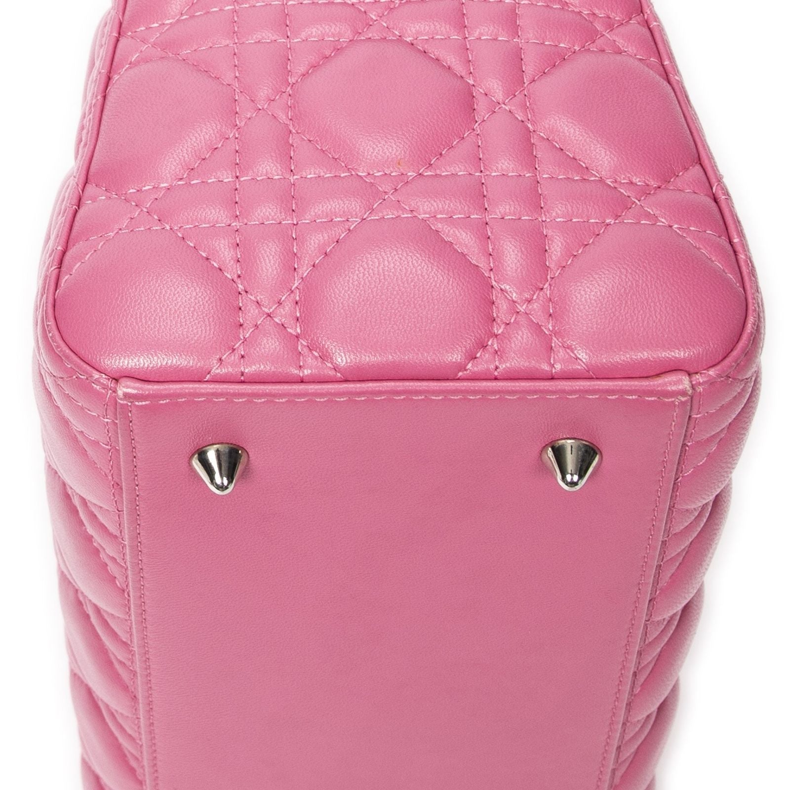 Dior Lady Dior Zip Pink Kanji Lambskin Leather Handbag