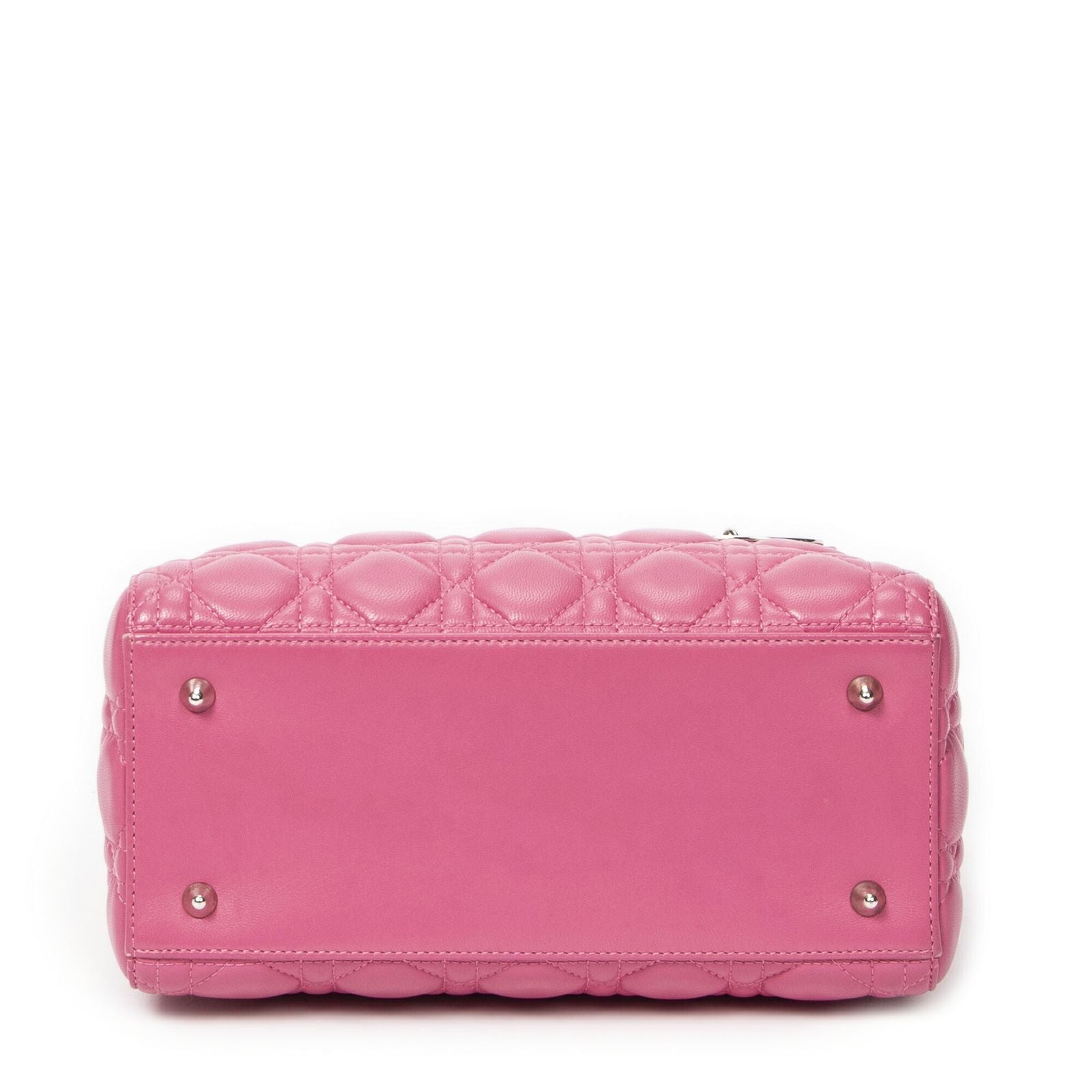 Dior Lady Dior Zip Pink Kanji Lambskin Leather Handbag