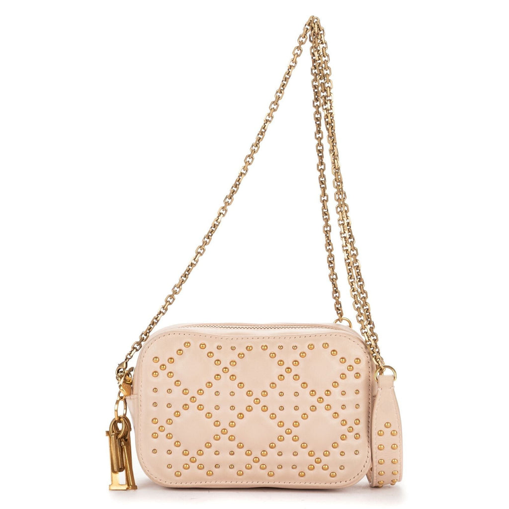 Dior Mini Studded Lady Dior Pink Cannage Leather Handbag