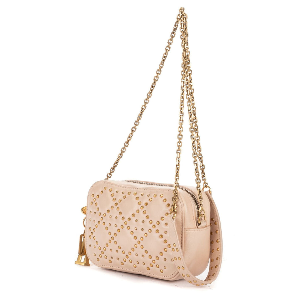 Dior Mini Studded Lady Dior Pink Cannage Leather Handbag