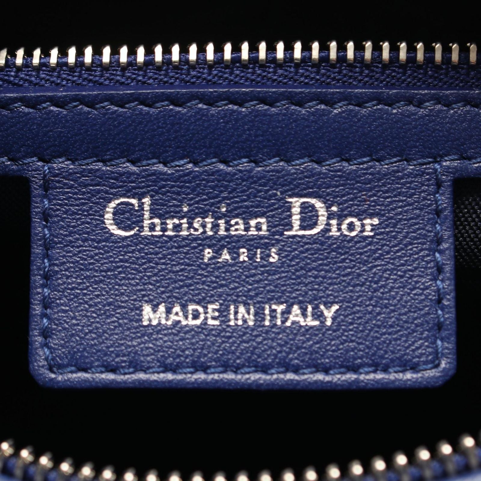 Dior Handbag Lady Dior Cannage 2-Way Blue Leather Tote