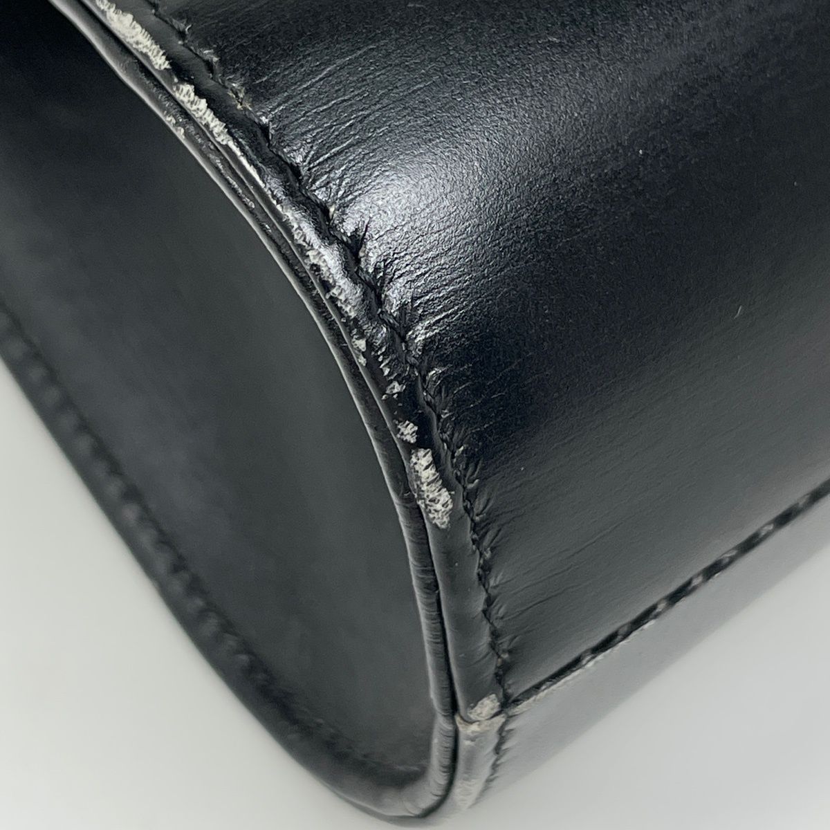 Dior Logo Handbag 2-Way Leather Black