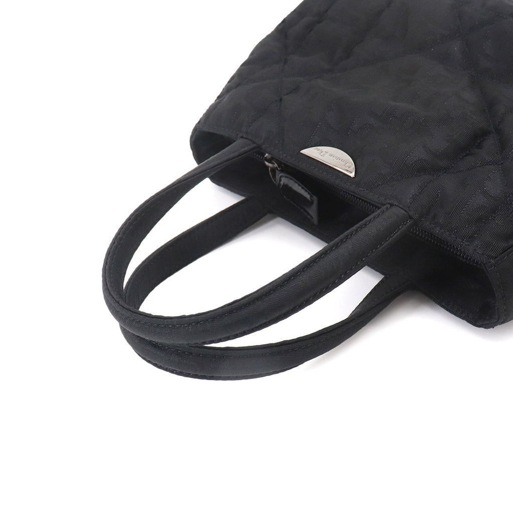 Dior Trotter Mini Hand Bag Nylon Leather Black Silver
