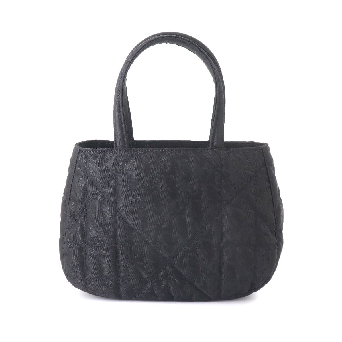 Dior Trotter Mini Hand Bag Nylon Leather Black Silver