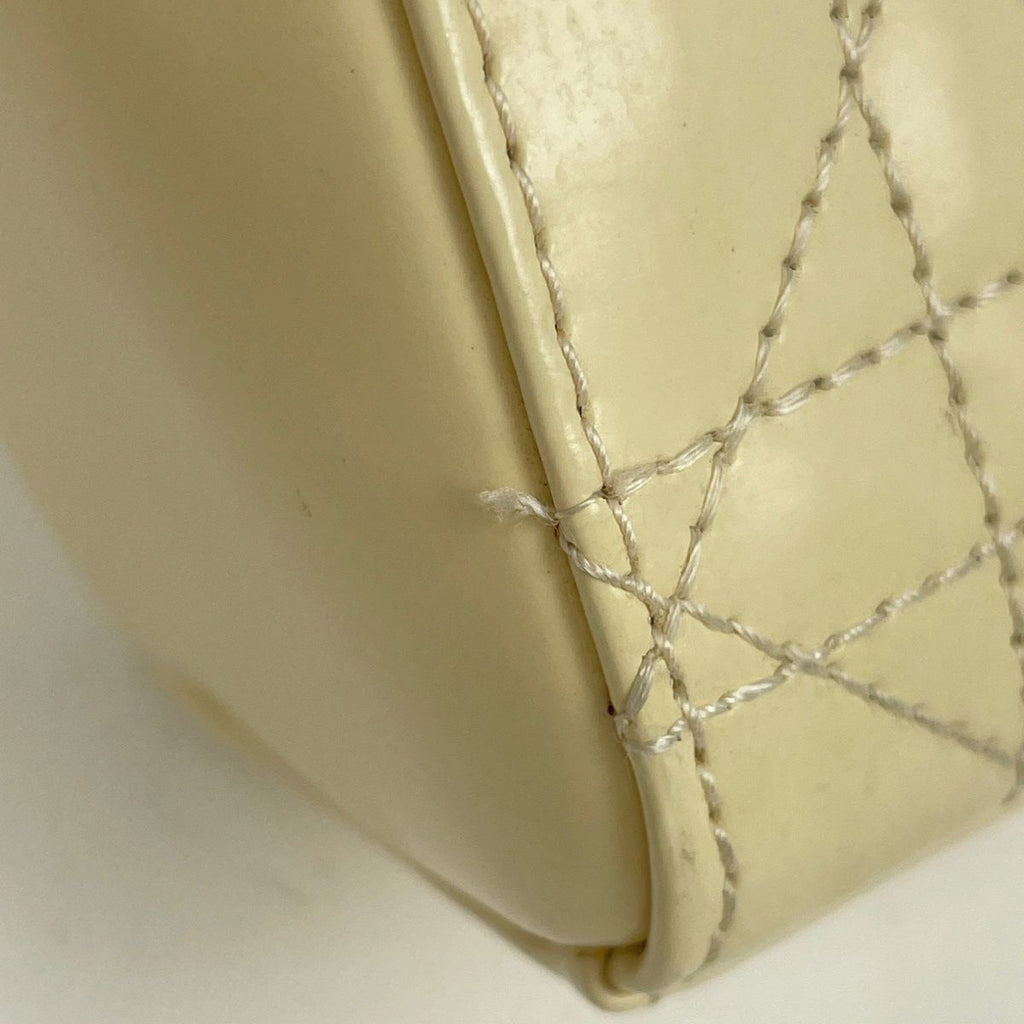 Dior Mini 2-Way Cannage Handbag Leather Cream