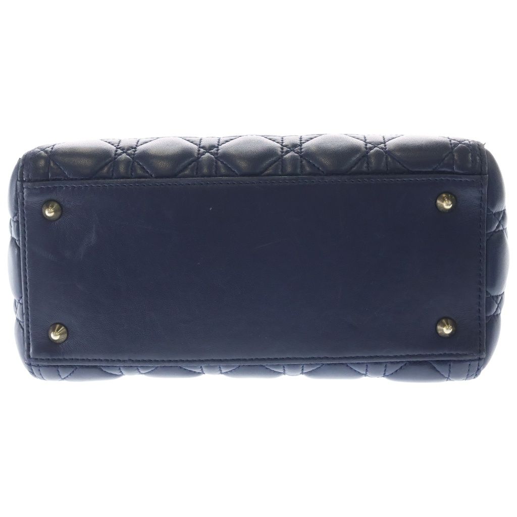 Dior Monsieur Lady Leather Cannage Gold Handbag Navy Blue