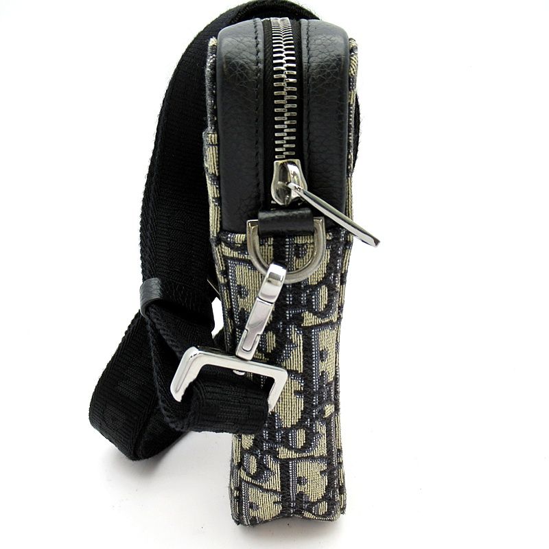 Dior Oblique Messenger Pouch Jacquard Handbag Navy Gray Beauty