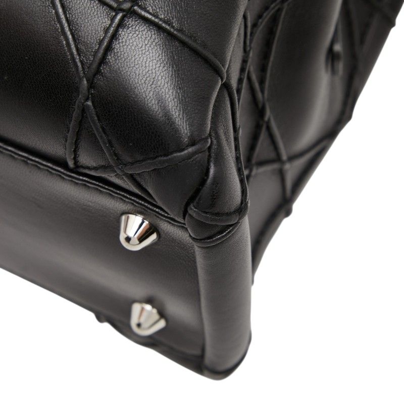 Dior Cannage Granville Chain Handbag Black Leather