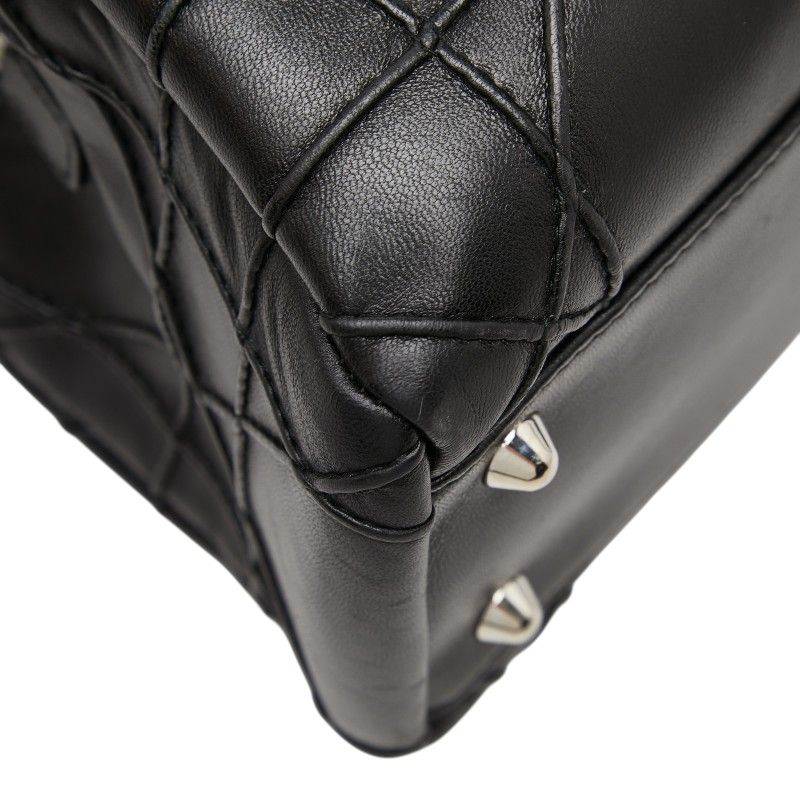 Dior Cannage Granville Chain Handbag Black Leather