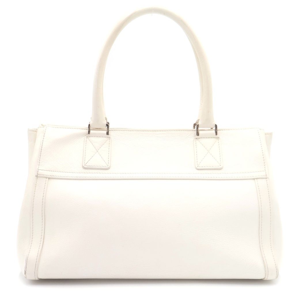 Dior Handbag White Leather Silver