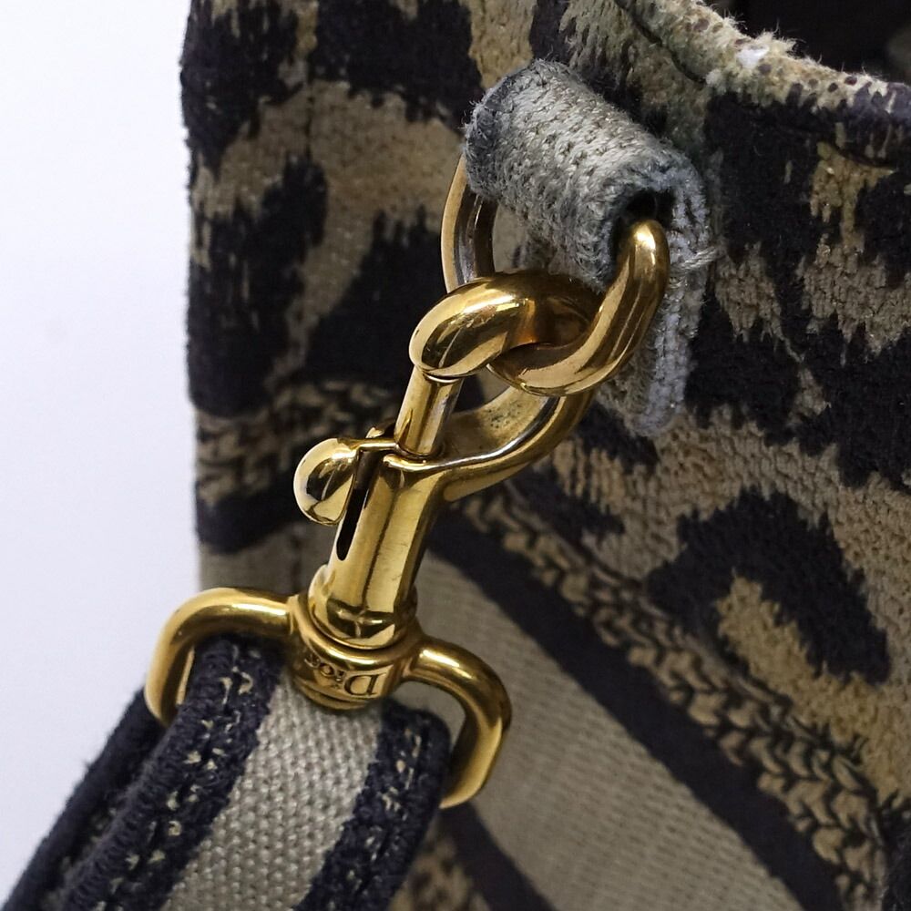 Dior Book Tote Mini Leopard Vertical Handbag 2-Way Gold