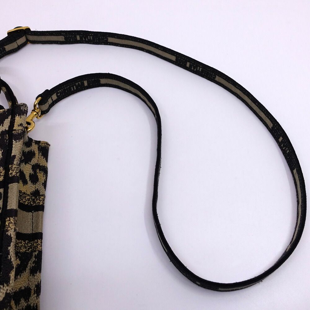 Dior Book Tote Mini Leopard Vertical Handbag 2-Way Gold