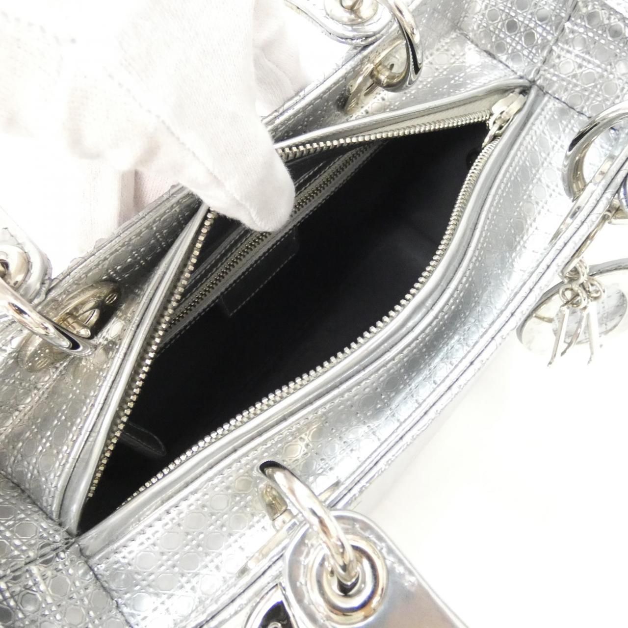 Dior Lady Bag Handbag Silver
