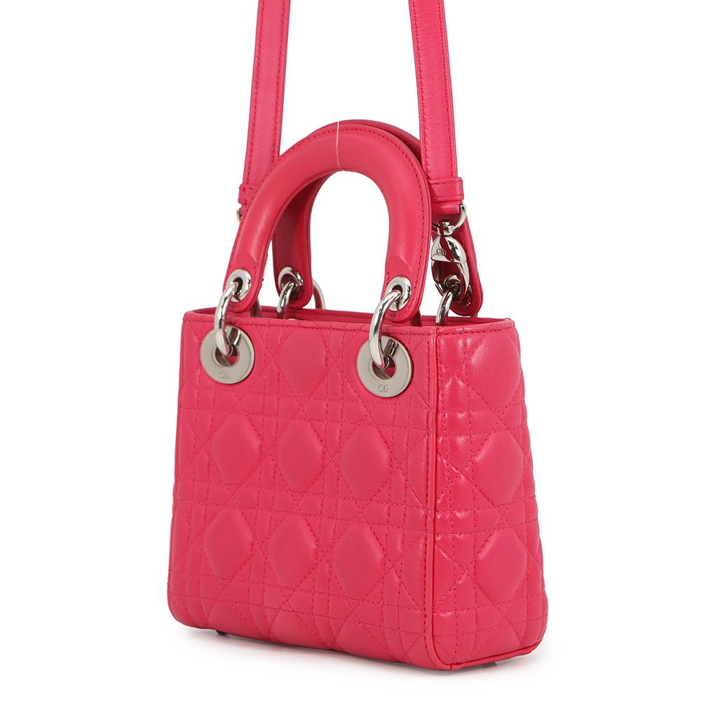 Dior Handbag Cannage Lady Mini Leather 2-Way