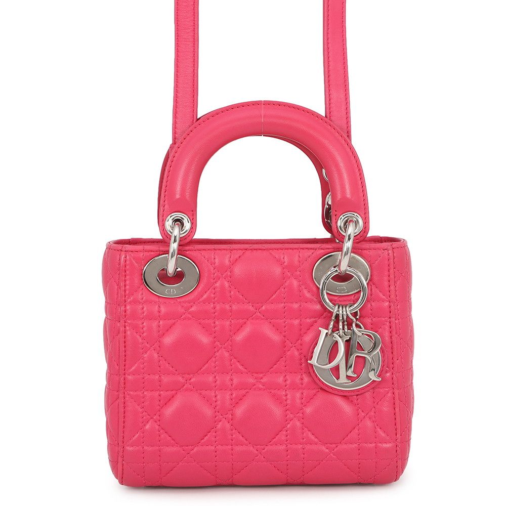 Dior Handbag Cannage Lady Mini Leather 2-Way