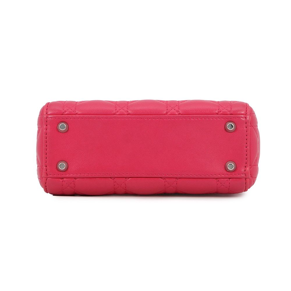 Dior Handbag Cannage Lady Mini Leather 2-Way