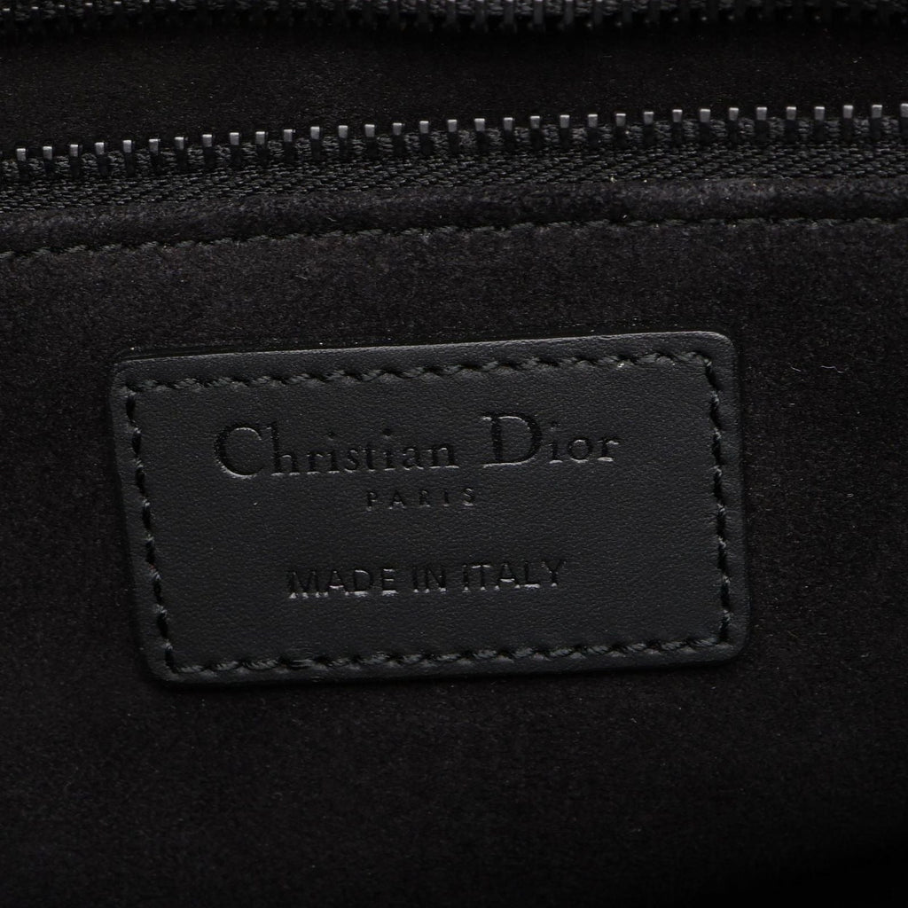 Dior Handbag Lady Dior Large Cannage Matte 2-Way Black Leather Lady Dior Tote