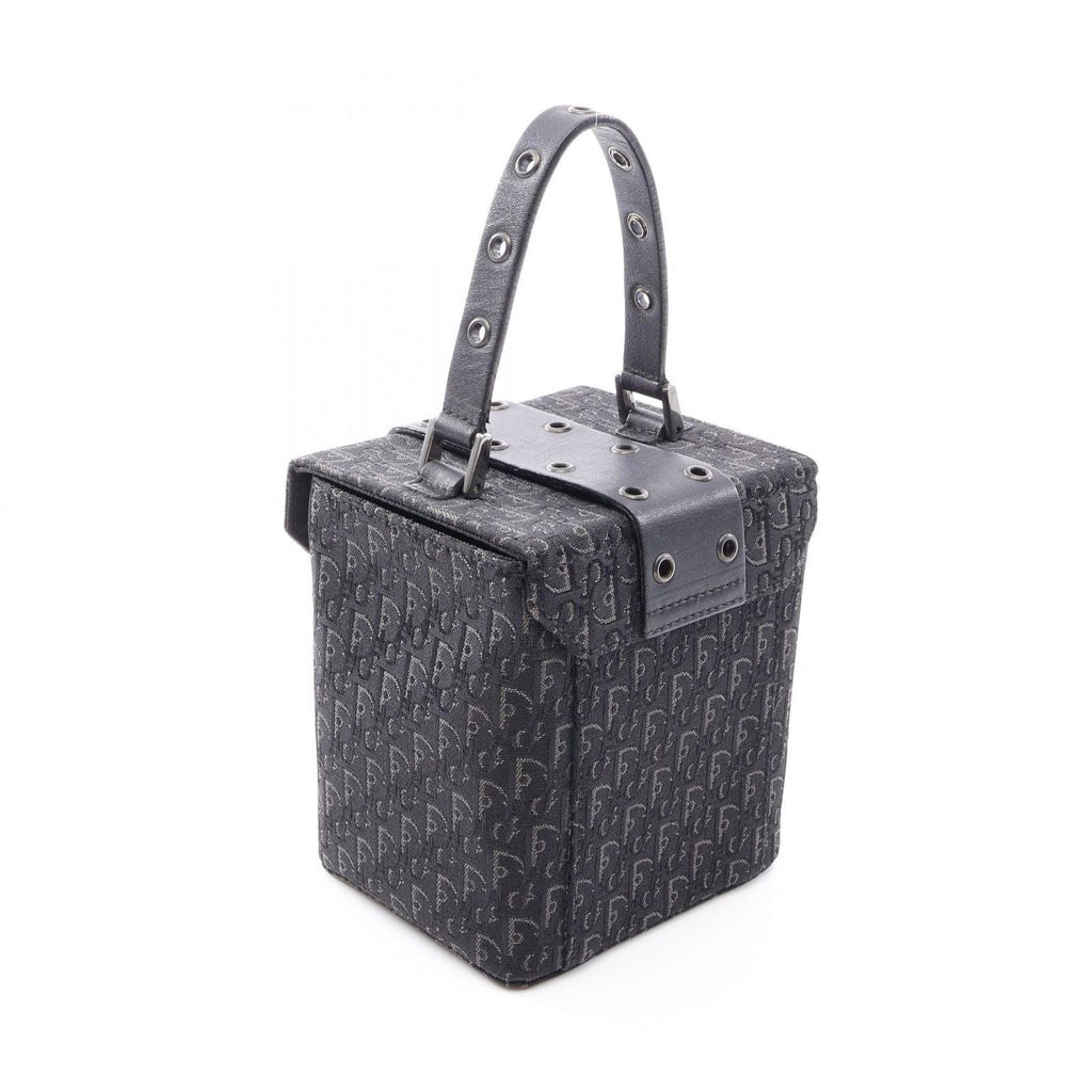 Dior Handbag Street Chic Trotter Black Canvas Leather Vanity