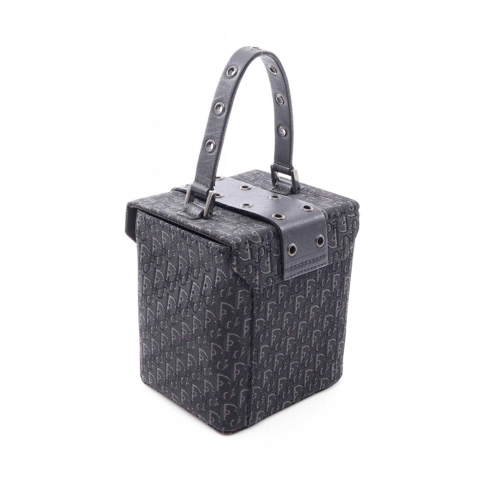 Dior Handbag Street Chic Trotter Black Canvas Leather Vanity