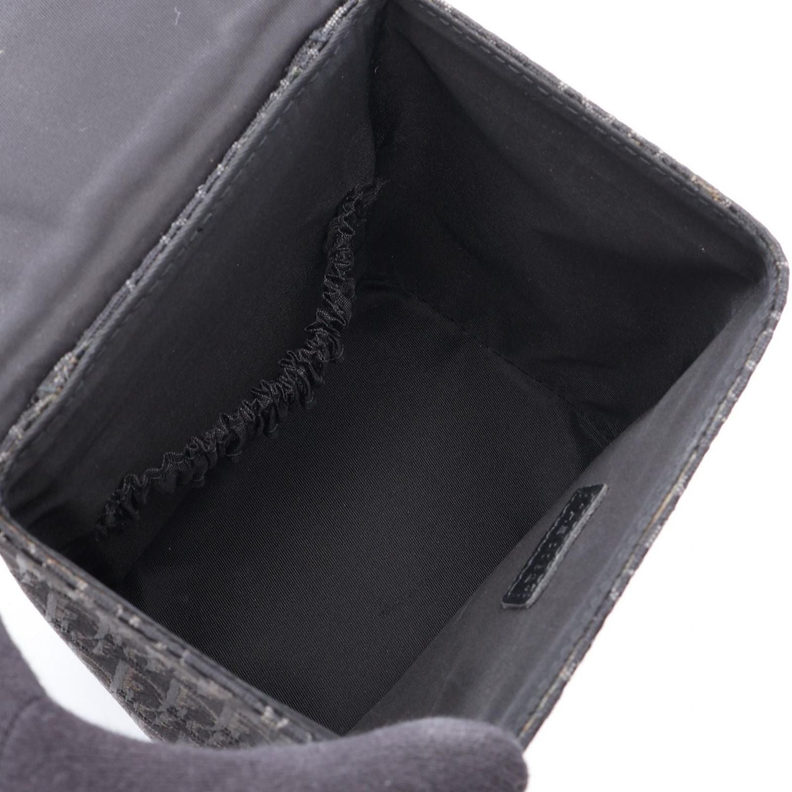 Dior Handbag Street Chic Trotter Black Canvas Leather Vanity