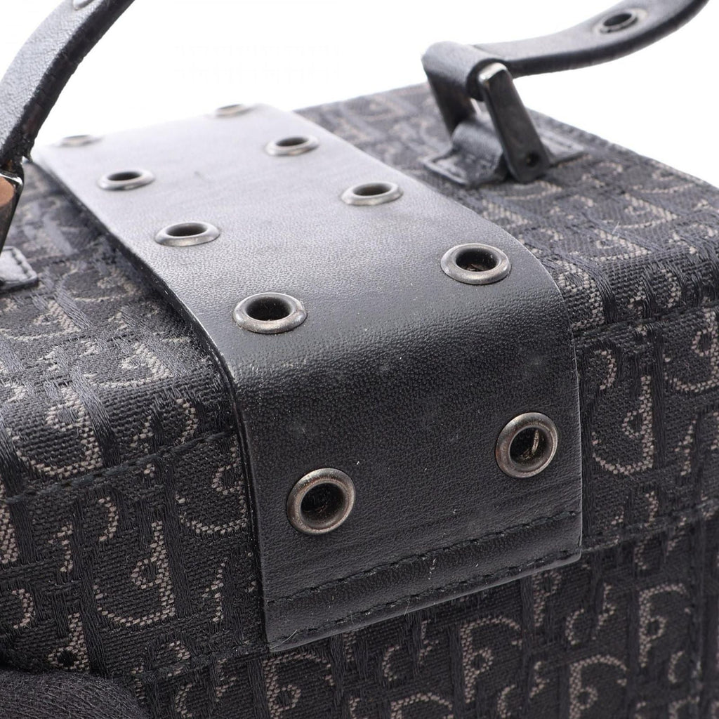 Dior Handbag Street Chic Trotter Black Canvas Leather Vanity