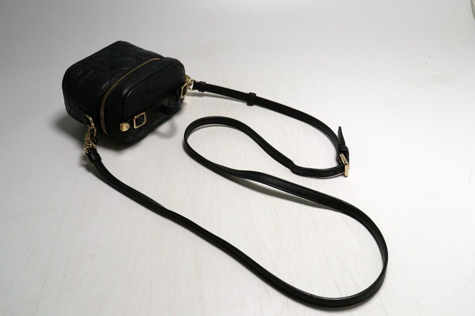 Dior Cannage Lambskin Shoulder Vanity Bag Handbag