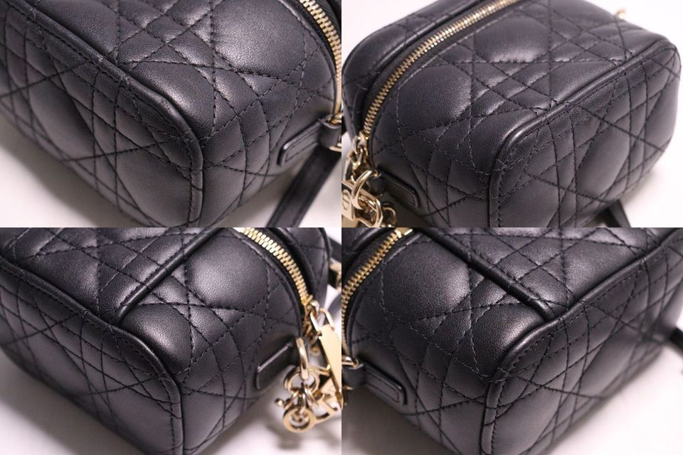 Dior Cannage Lambskin Shoulder Vanity Bag Handbag