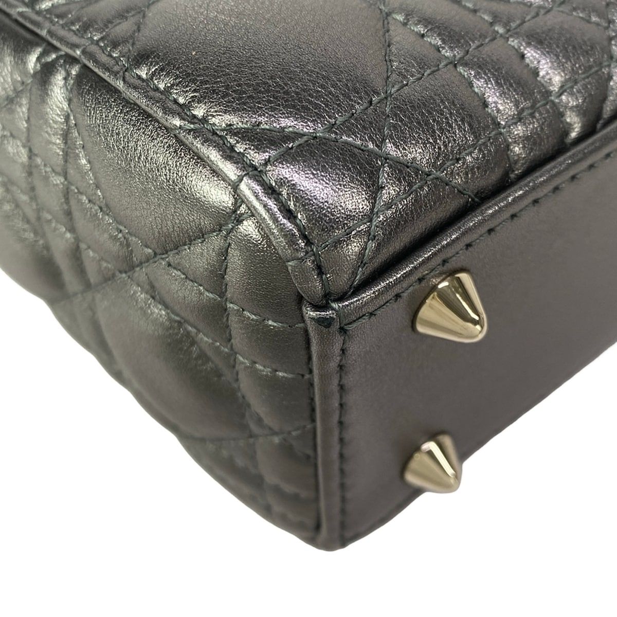 Dior Handbag Lady MY Abcdior Bag Small Metallic Gray