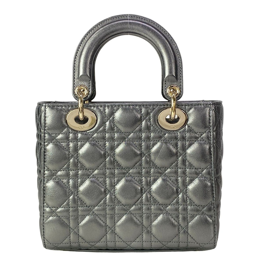 Dior Handbag Lady MY Abcdior Bag Small Metallic Gray