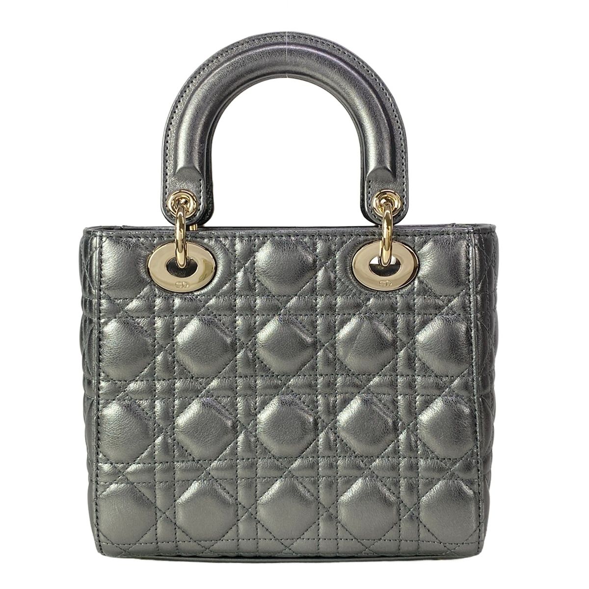 Dior Handbag Lady MY Abcdior Bag Small Metallic Gray