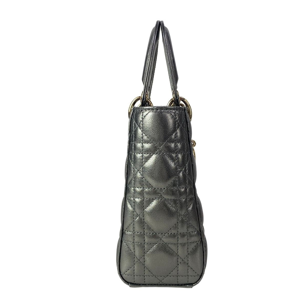 Dior Handbag Lady MY Abcdior Bag Small Metallic Gray