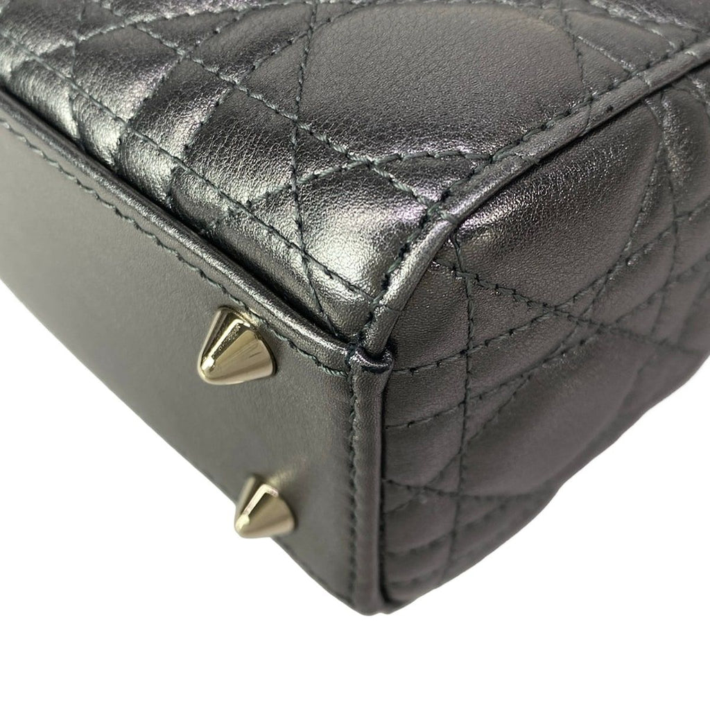 Dior Handbag Lady MY Abcdior Bag Small Metallic Gray
