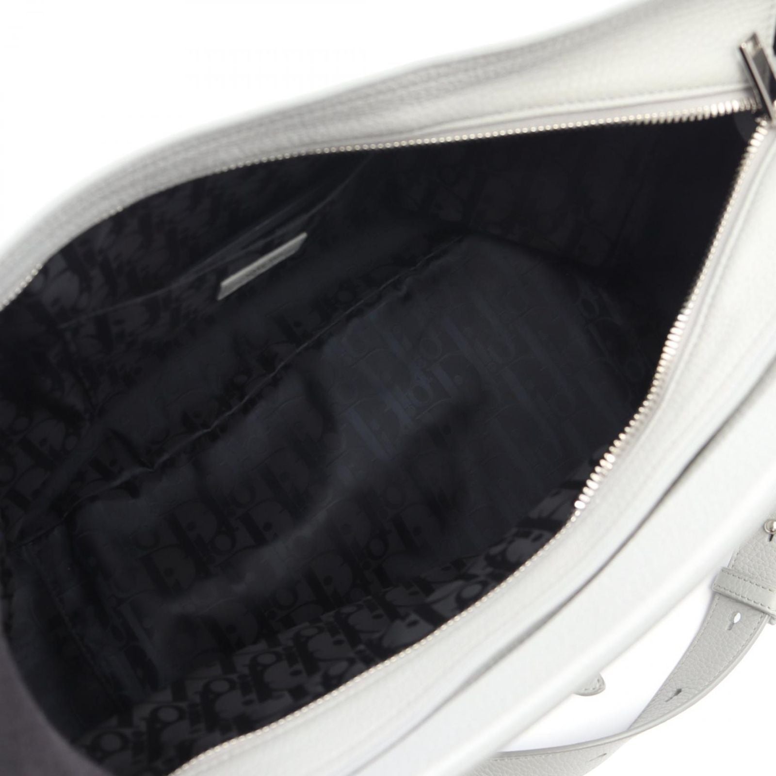 Dior Handbag Saddle Soft Bag 2-Way Gray Leather