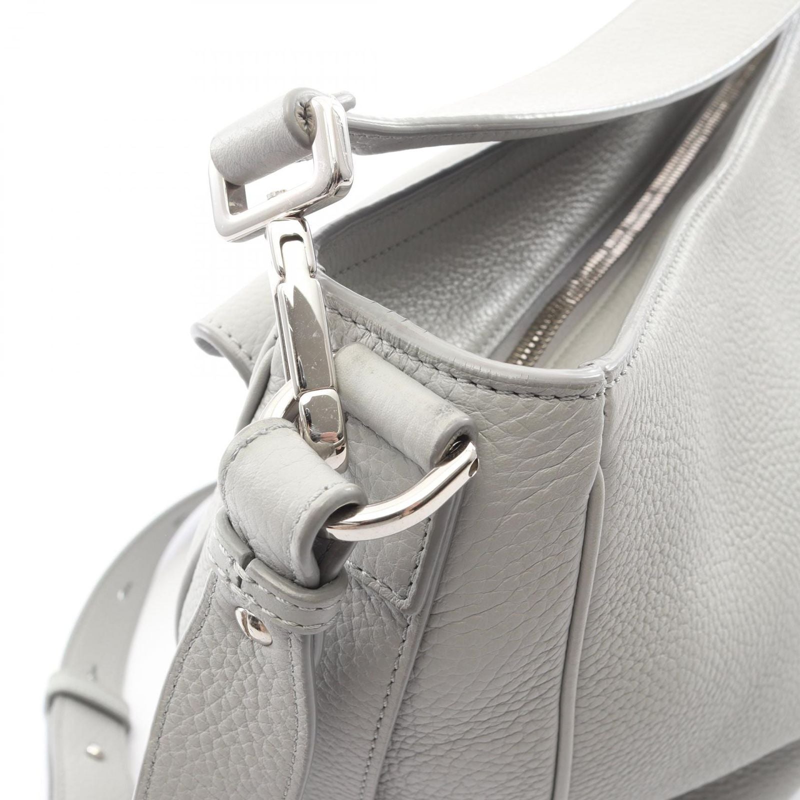 Dior Handbag Saddle Soft Bag 2-Way Gray Leather