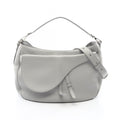 Dior Handbag Saddle Soft Bag 2-Way Gray Leather