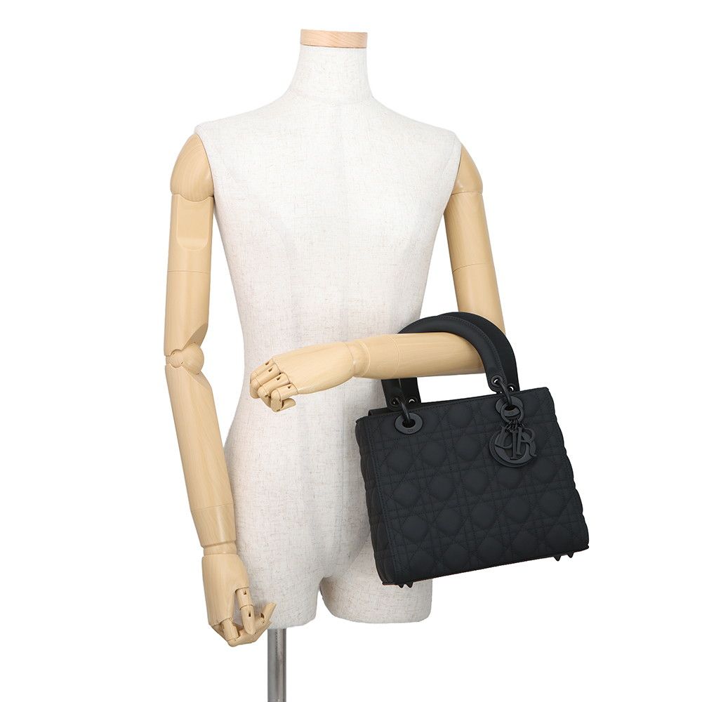 Dior Handbag Lady Ultra Matte Calfskin 2-Way Shoulder Black