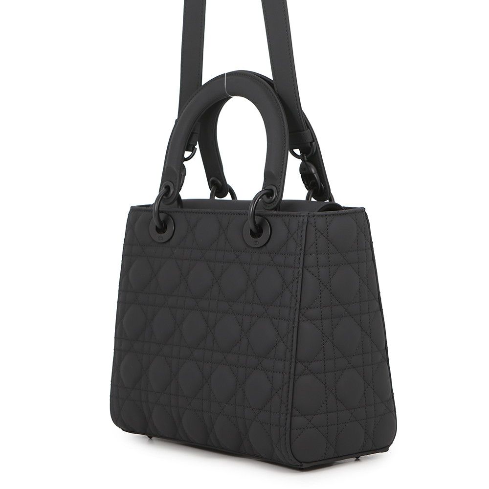 Dior Handbag Lady Ultra Matte Calfskin 2-Way Shoulder Black